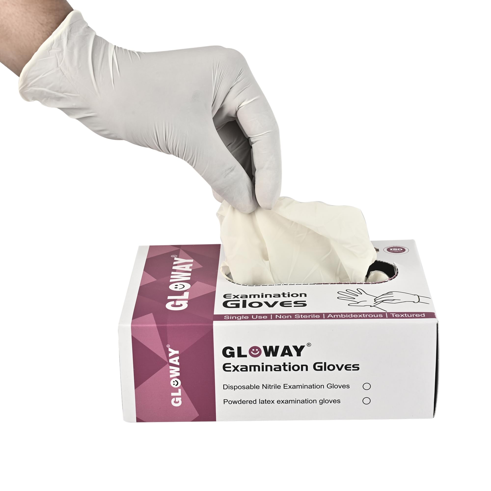 Latex Medical Examination Disposable Powdered Hand Gloves | Non-Sterile Single-Use Gloves for Healthcare, Laboratory, and General Use -100 Pieces Each Pack (White-Medium, Pack of 1)