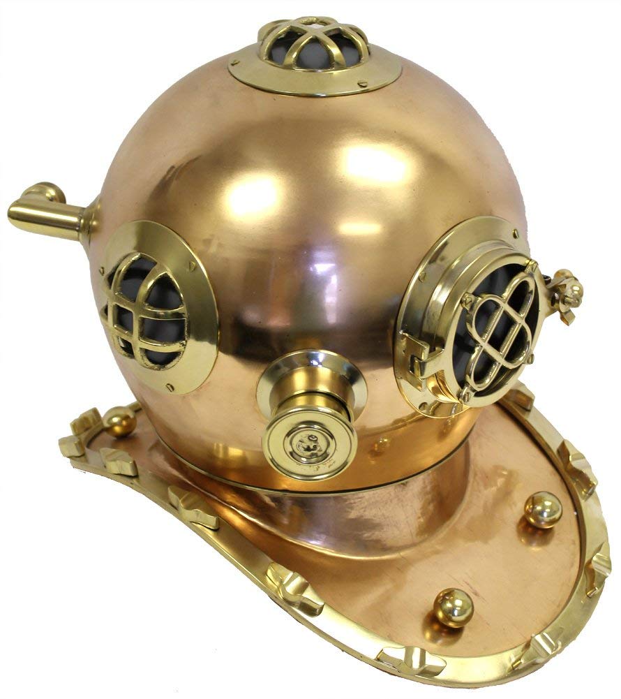 Réplique complète du Casque de Plongeur en Laiton et en cuivre, Fini Antique de la Marine américaine