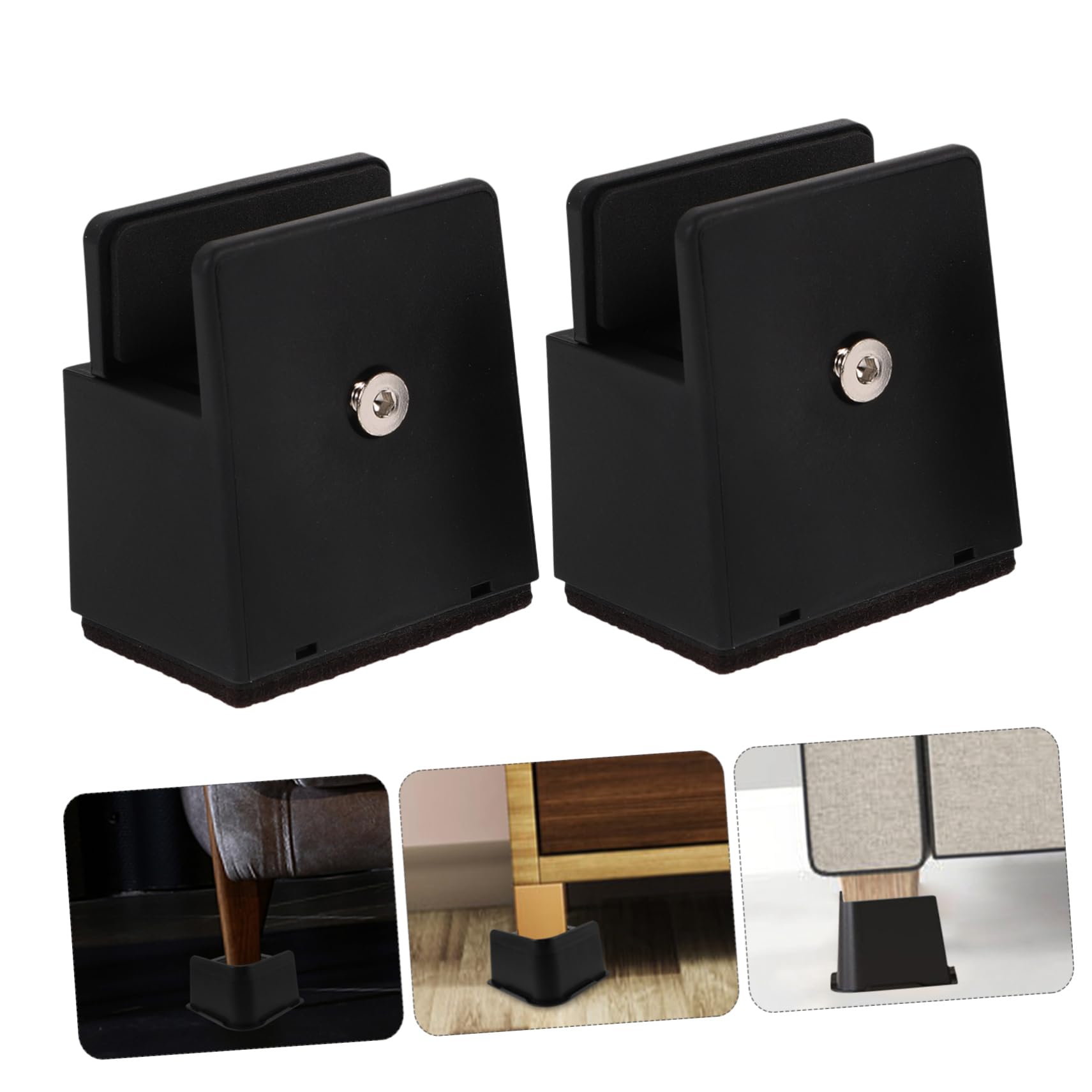 Balacoo 4pcs Scratch Furniture Risers for Bed Couch Desk Heavy Duty Floor Protectors Non- Design Height for Stability