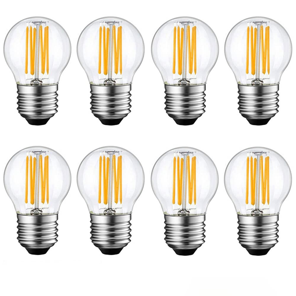 RYTM Bulbs 8 Pack Edison Retro Constant Current LED Light Bulb E14 E27 Base G45 Antique LED Filament