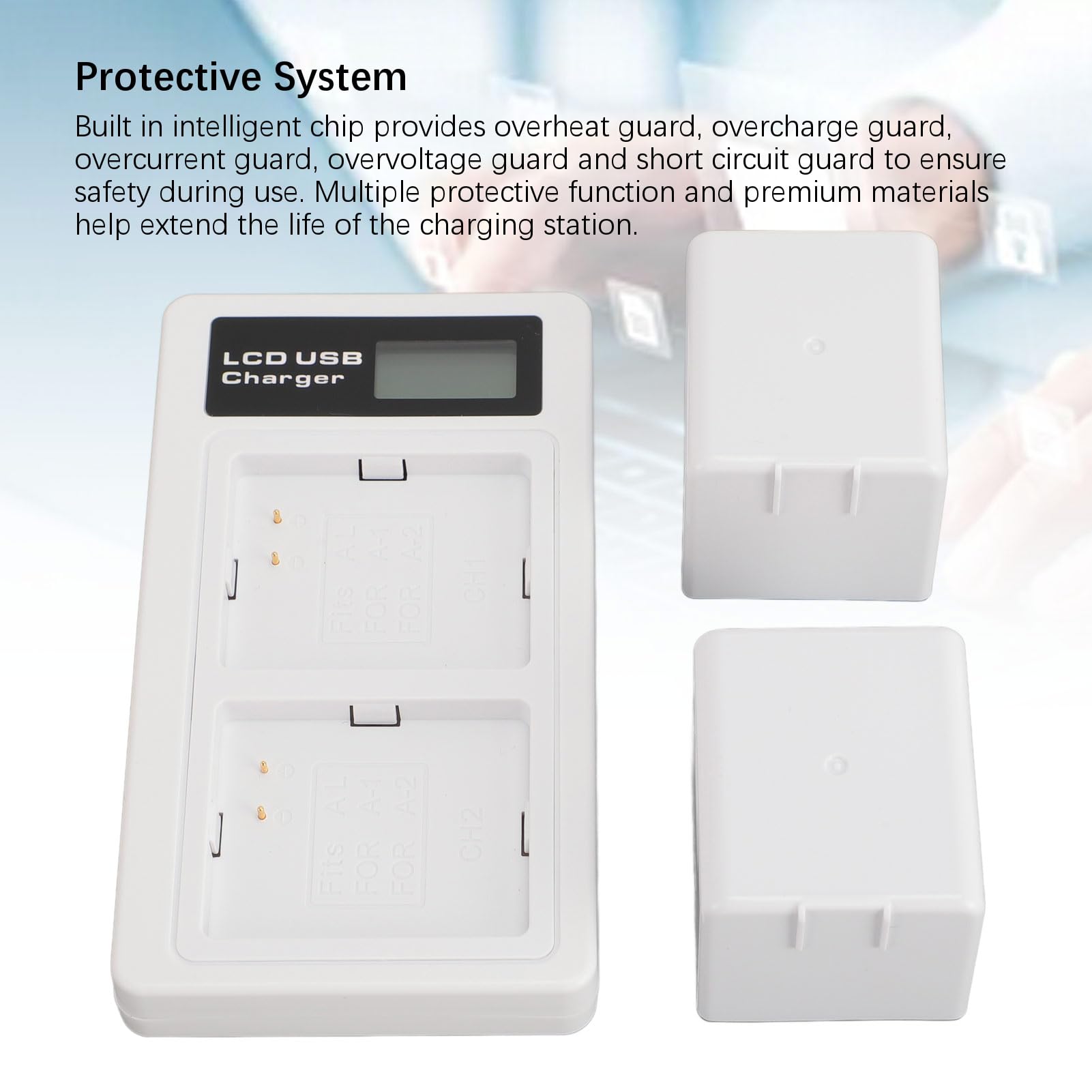 Aramox Estación de Carga Dual para Cámara Pro, 2 Paquetes 2440mAh