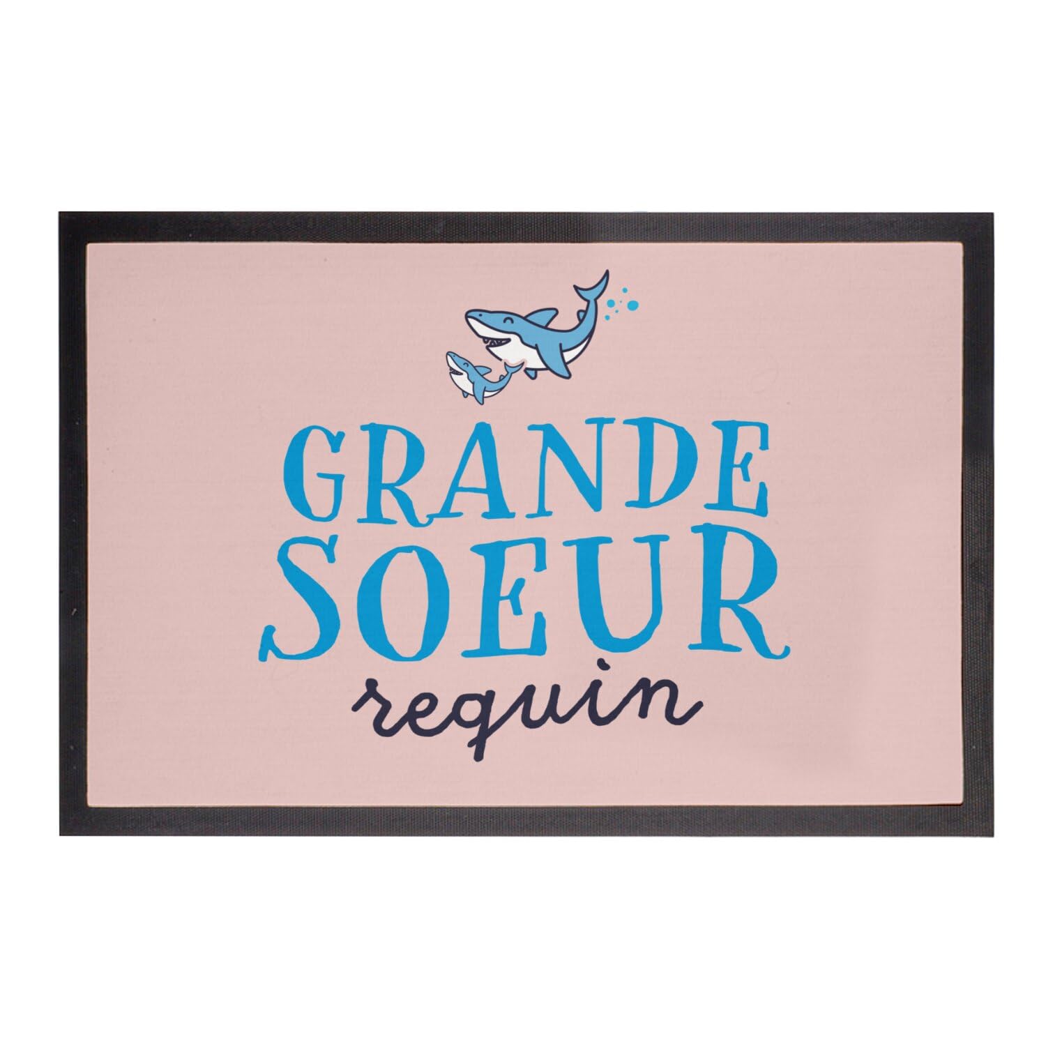 Paillasson rose requin poisson mer 60x40cm contre les sols sales