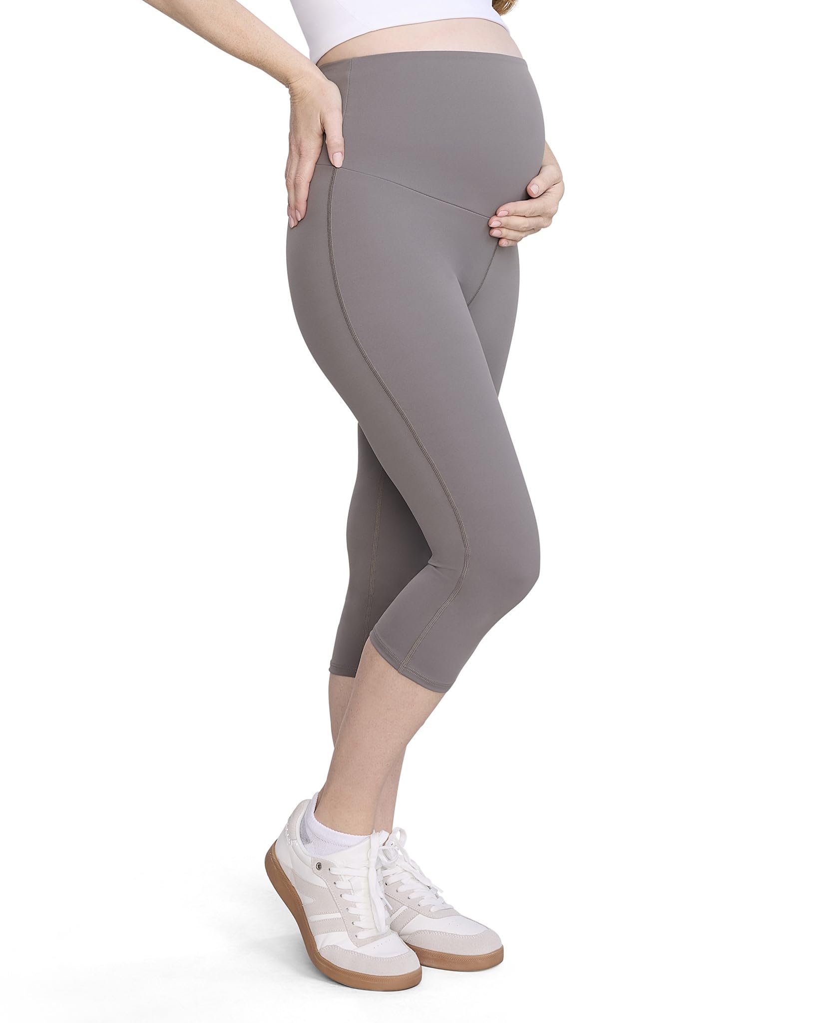 Motherhood Maternity Womens Over The Belly Active Capri Pregnancy Legging