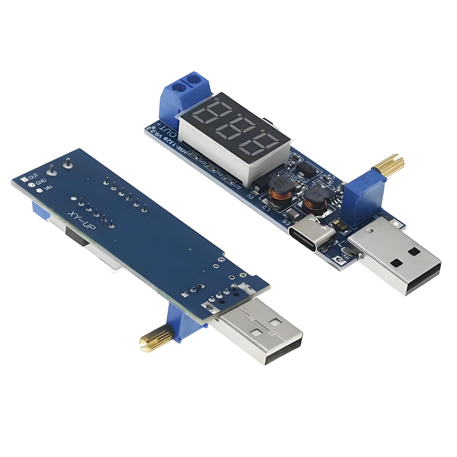 3 sztuki modułu zasilacza DC-DC Step Up Down, konwerter USB 5 V na 3,3 V/9 V 12 V 24 V Boost Buck, moduł konwertera napięcia o zmiennej regulacji, konwerter Step Up (typ C)
