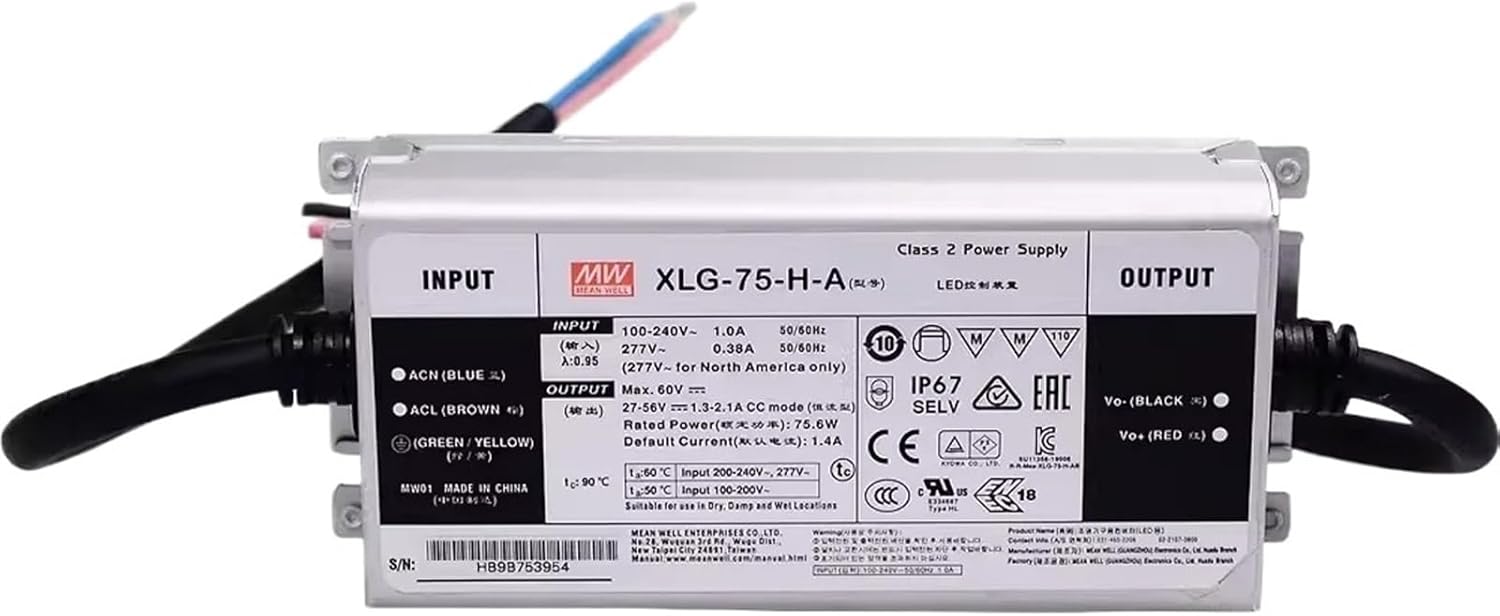 XLG-75-12/24-A/AB IP67 Metal Case Street/Skyscraper Lighting XLG-75-H/L-A/AB 75W LED Driver(XLG-75-L-AB)