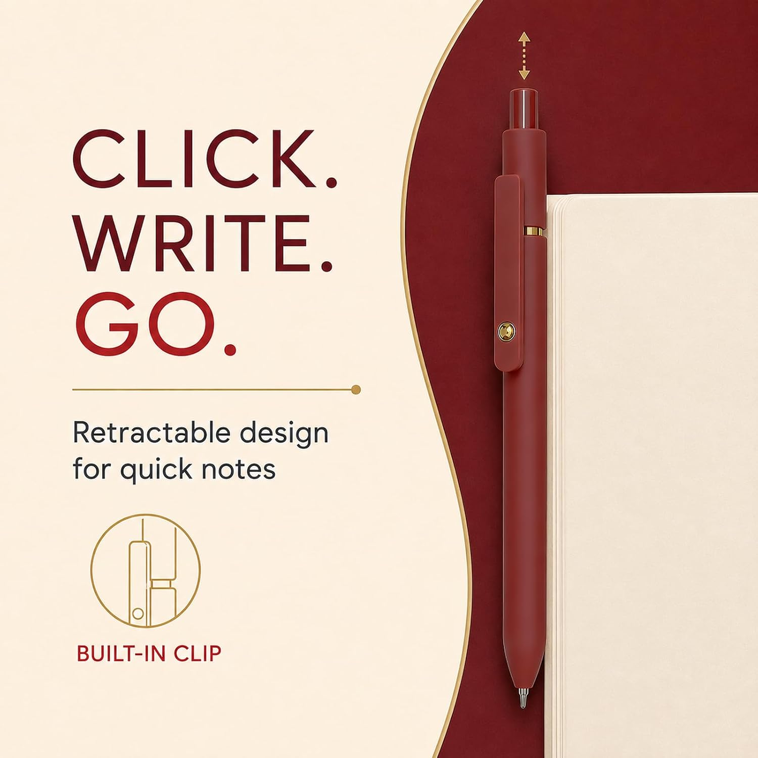 FIOVER Red Gel Pens, 6 Pack 0.7mm Red Colored Pens for Journaling and Notes image 4