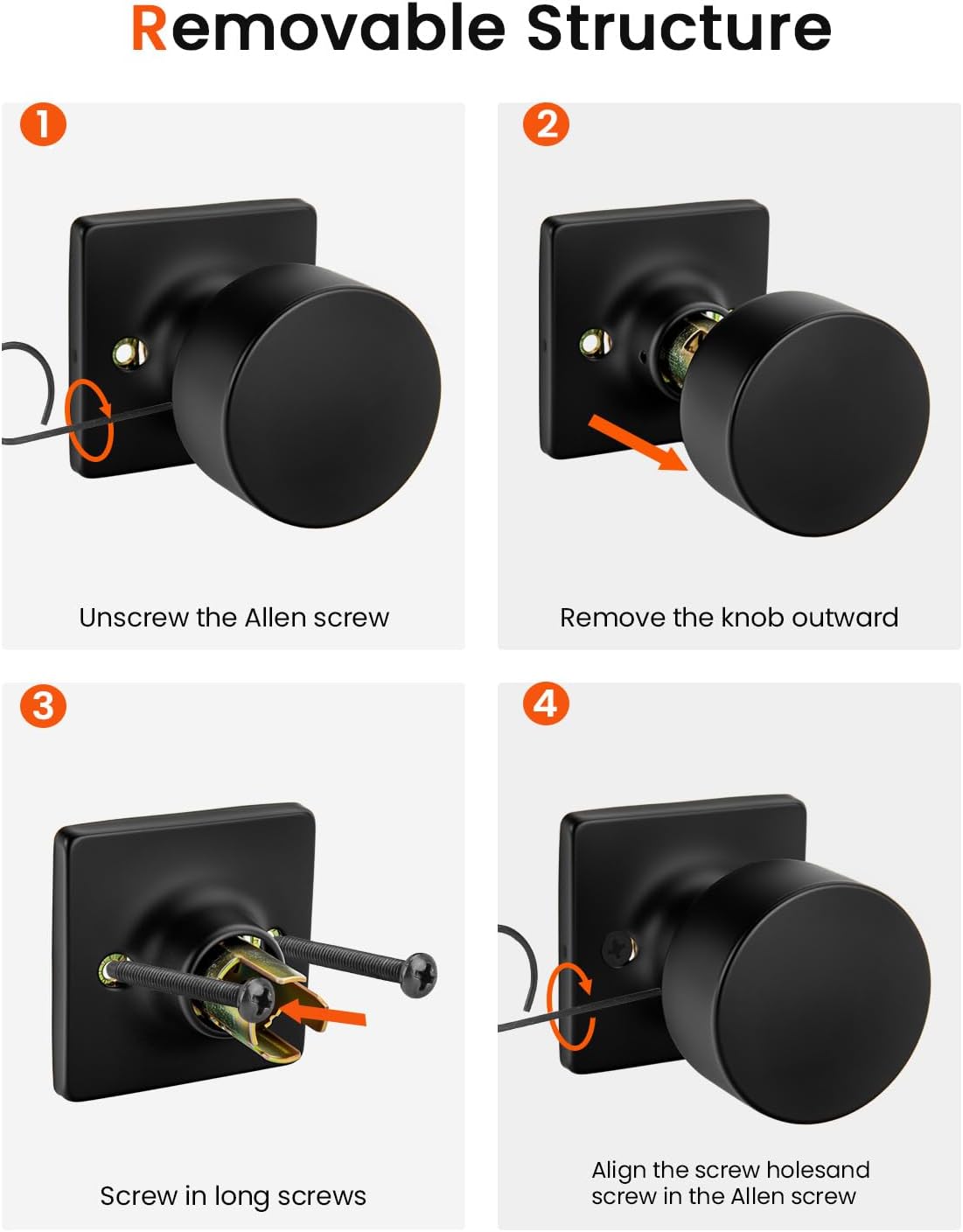 Haidms 2 Pieces Black Dummy Door Knobs, Inactive Half Dummy Door Knob No-Turning Dummy Closet Door Knobs
