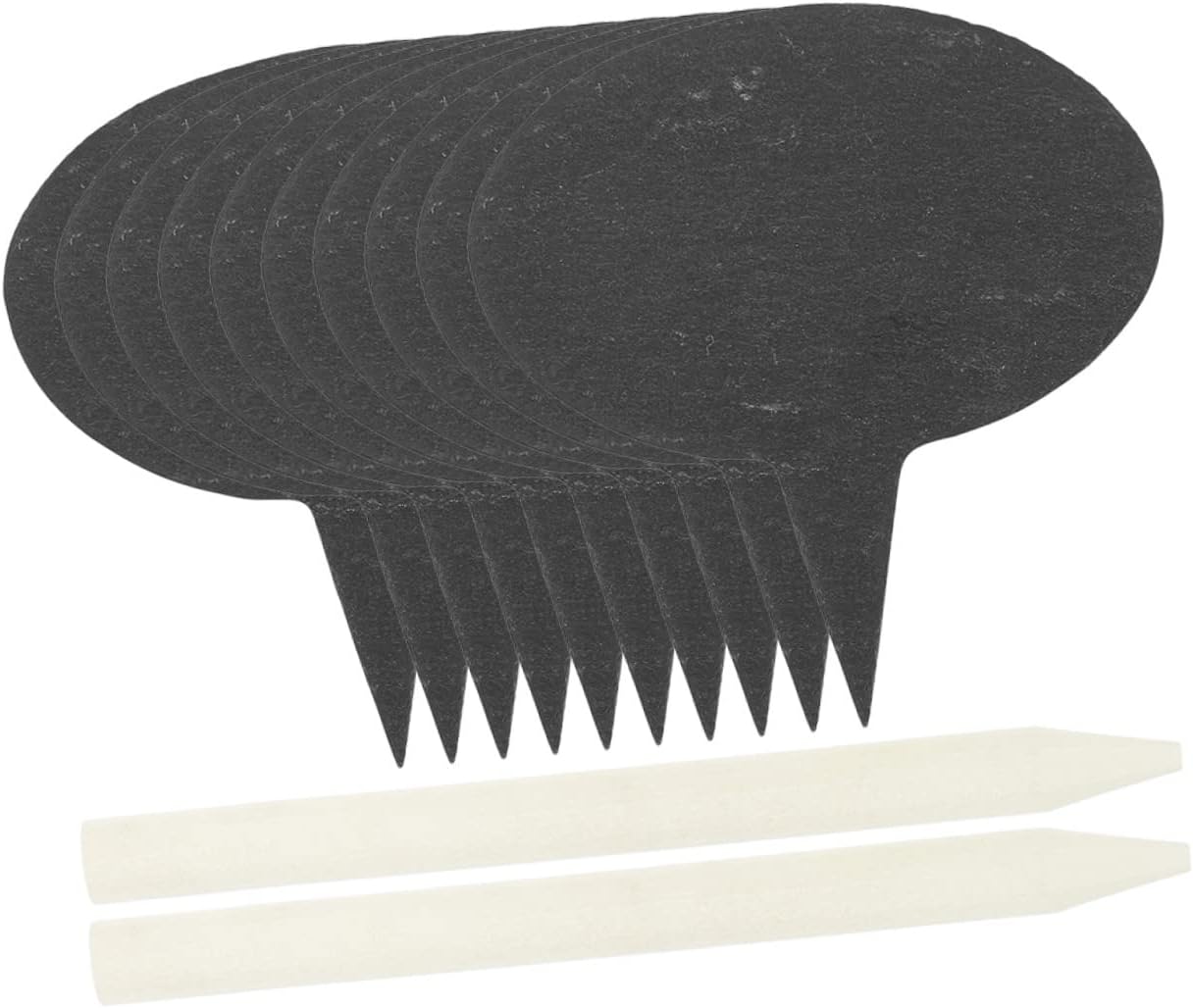 Natural Stone Cheese Markers 12 Piece Set Black Reusable Food Labels