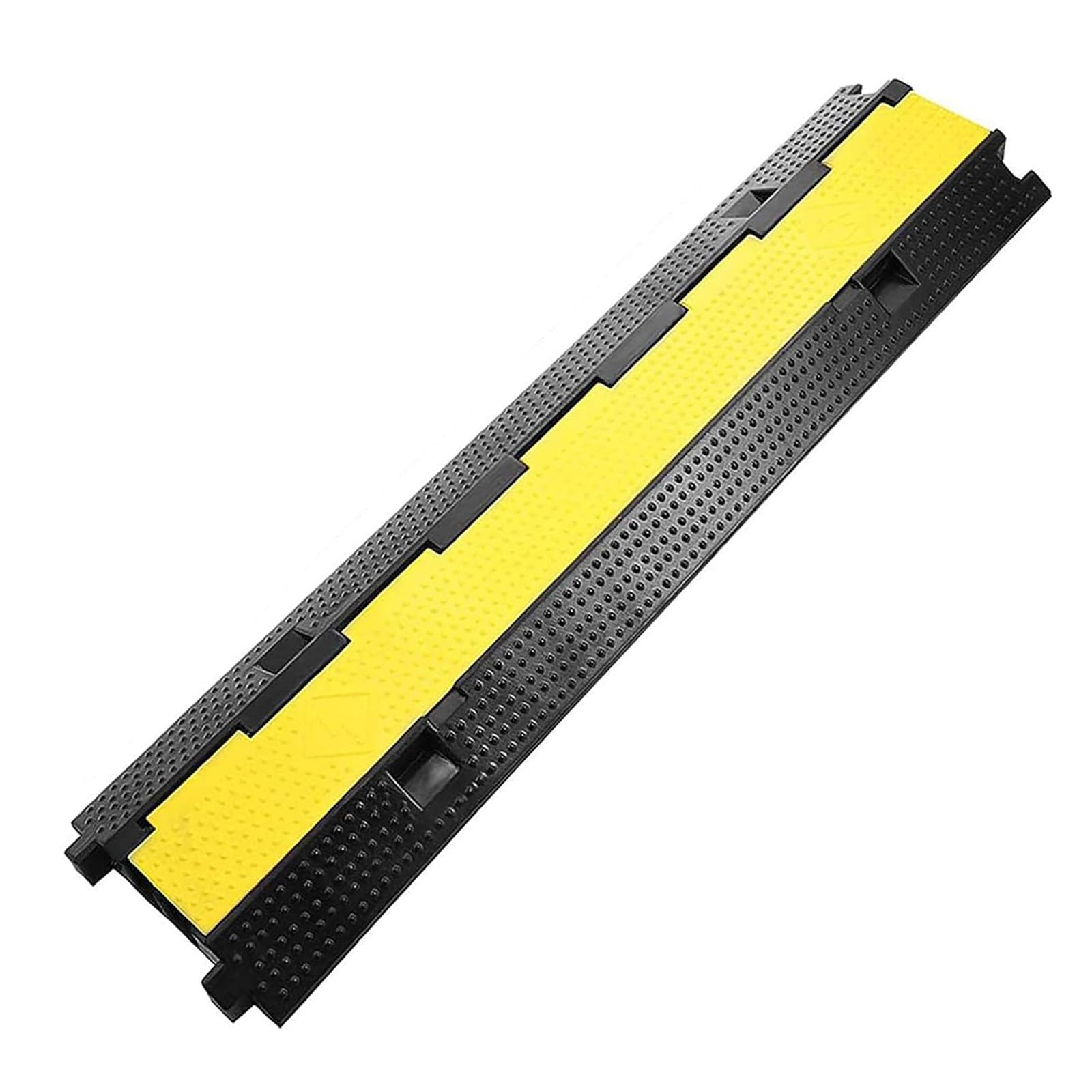 Protector de Cables Cubierta de Cable de Goma de 2 Canales, Pasacables de Suelo, Rampa Protector de Cable, Protector Amarillo/Negro de Servicio Pesado 3t