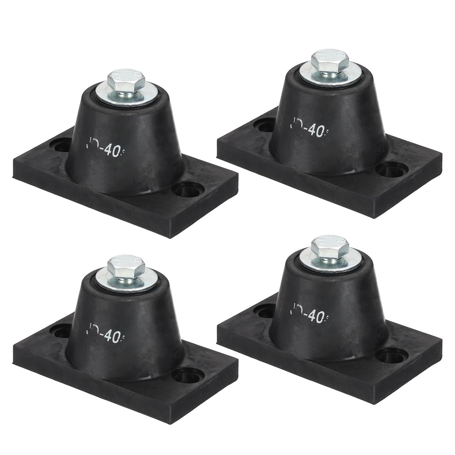 PATIKIL Rubber Vibration Isolator Mounting Bracket 40kg / 88lb Load Bearing, 4 Pack Machine Shock Absorber for Mini Split HVAC Air Conditioner Condenser (3.8 x 2.3 x 2")