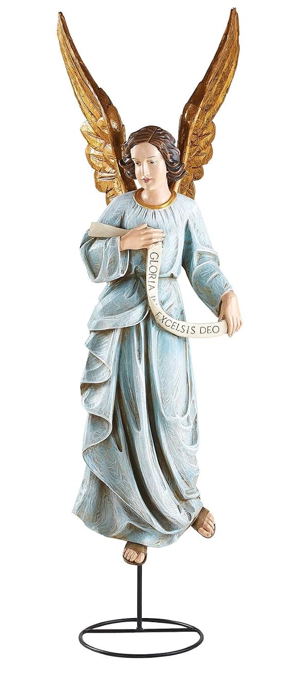 CB Catholic Avalon Gallery Nativity Figurines - Large Hand Crafted Indoor Nativity Set Figurine, 32-Inch, Gloria Angel by CB Catholic - Used condition - US$212.18