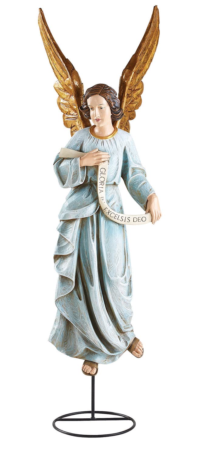 Avalon Gallery Nativity Figurines - Large Hand Crafted Indoor Nativity Set Figurine, 32-Inch, Gloria Angel