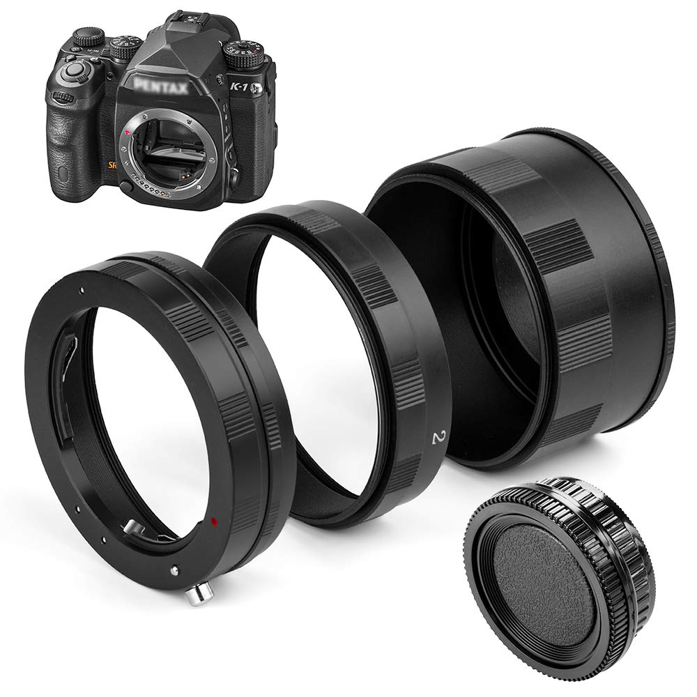 Macro Extension Tube Ring for Pentax PK Mount Cameras with Body Rear Lens Cap