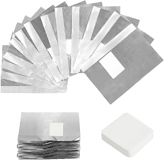 LOPHE Nail Polish Remover Pads for Nail Police, 100 Pieces Aluminum Foil Nail Polish Removal Pads with 50 Pieces Nail Drying Pads, Nail Polish Removal Pads for UV Varnish or Nail Polish