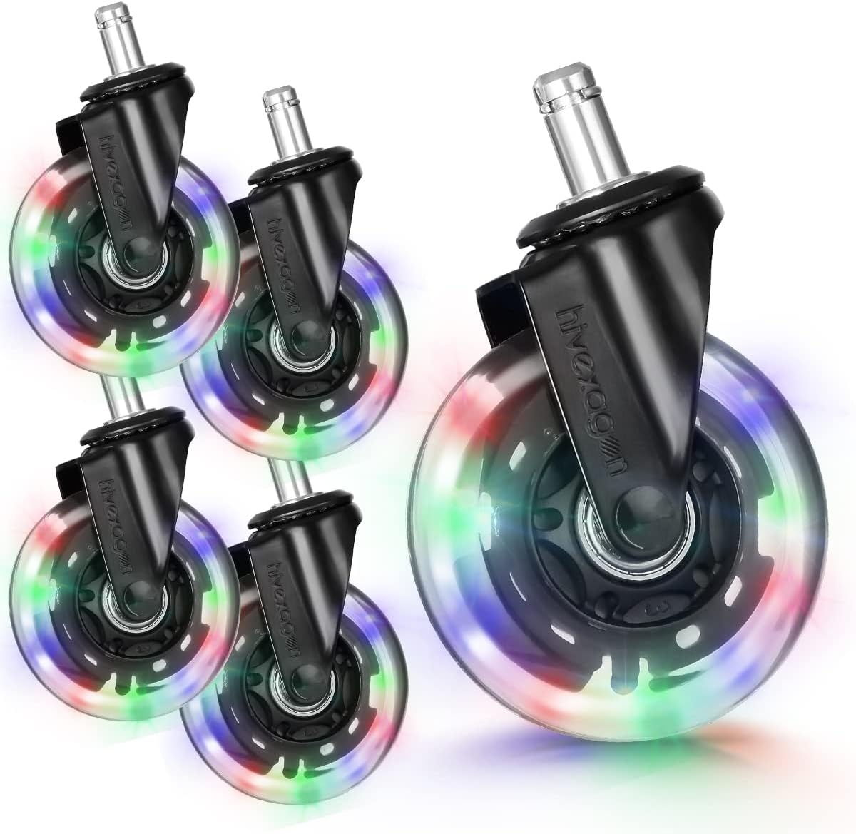 5er Set Bürostuhl Rollen 11x22mm - Super Leise Für Hartböden