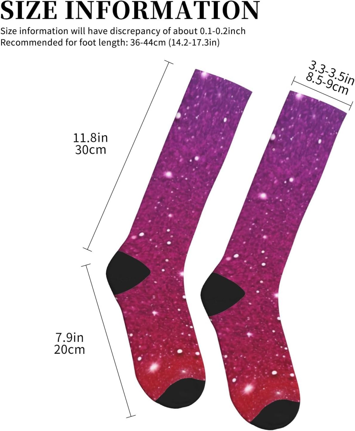 Gradient Sequin Sparkle Print Compression Running Socks For Men And Women Athletic Socks For Everyday Use Socks