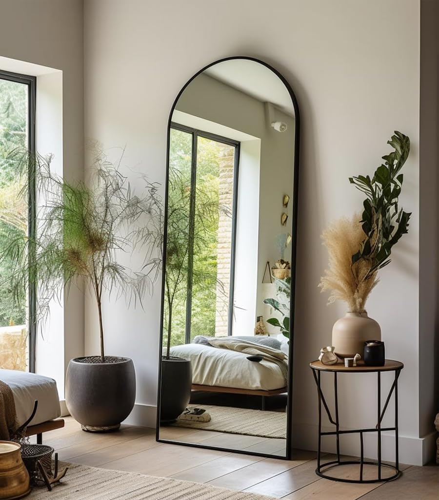 FVANF Floor Mirror, Arched Full Length Mirror Standing