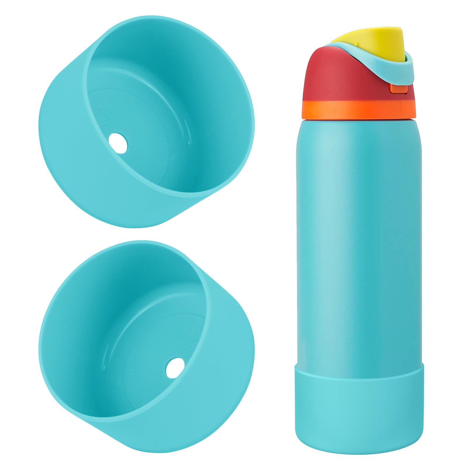 BKBY 2PCS Silicone Water Bottle Boot, Compatible with Owala 24oz 32oz 40oz, Protective Anti-Scratch & Anti-Dent No Noise Sleeve Cover for FreeSip/Twist/Flip Water Bottles (Summer Sweetness, 32oz) โ image 1