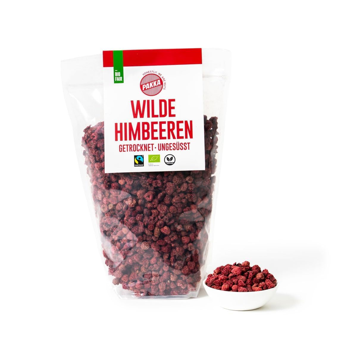PAKKA – Framboises bio, issues du commerce équitable, séchées au soleil, non huilées, sans soufre ni sucre ajouté, cueillette sauvage, petits producteurs de Samarcande en Ouzbékistan, véganes (750 g)