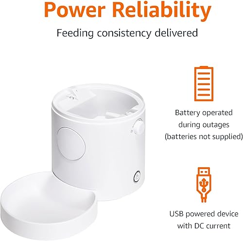 Miniatura 4 de Tienda Basics Comedero automático para gatos y perros con control de velocidad y porciones, capacidad 4L, color blanco