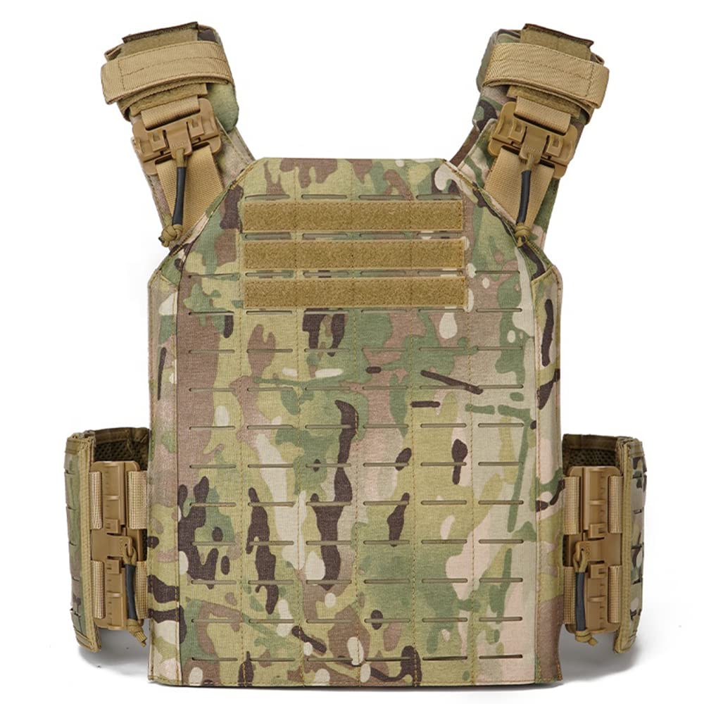 Emersongears Unisex Multicam Tactical Airsoft Vest Hunting Vest Quick Release 1000D Nylon Molle Vest For Airsoft Paintball Wargame Cs Outdoor Game