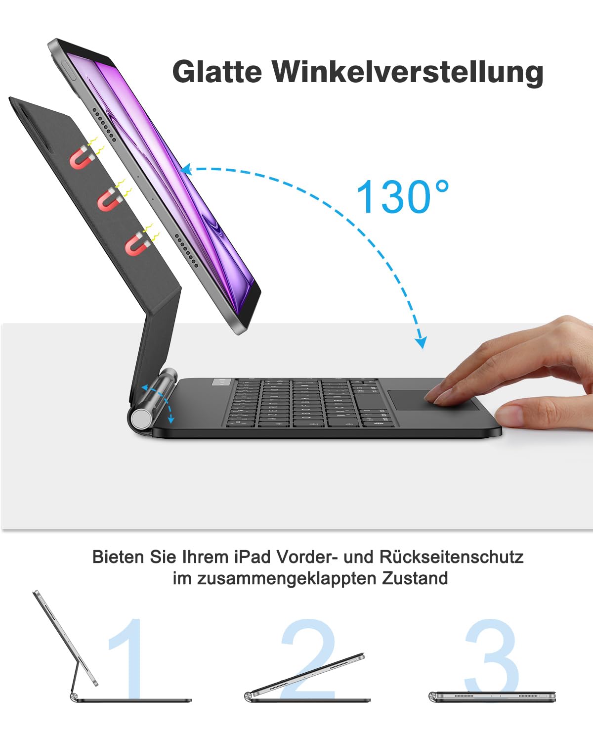 Imoshion Magnetic Bookcase Voor De Apple IPad Air 11 Inch  2025  M3 2024 M2 Air 5 2022 Air 4 2020 Lichtblauw