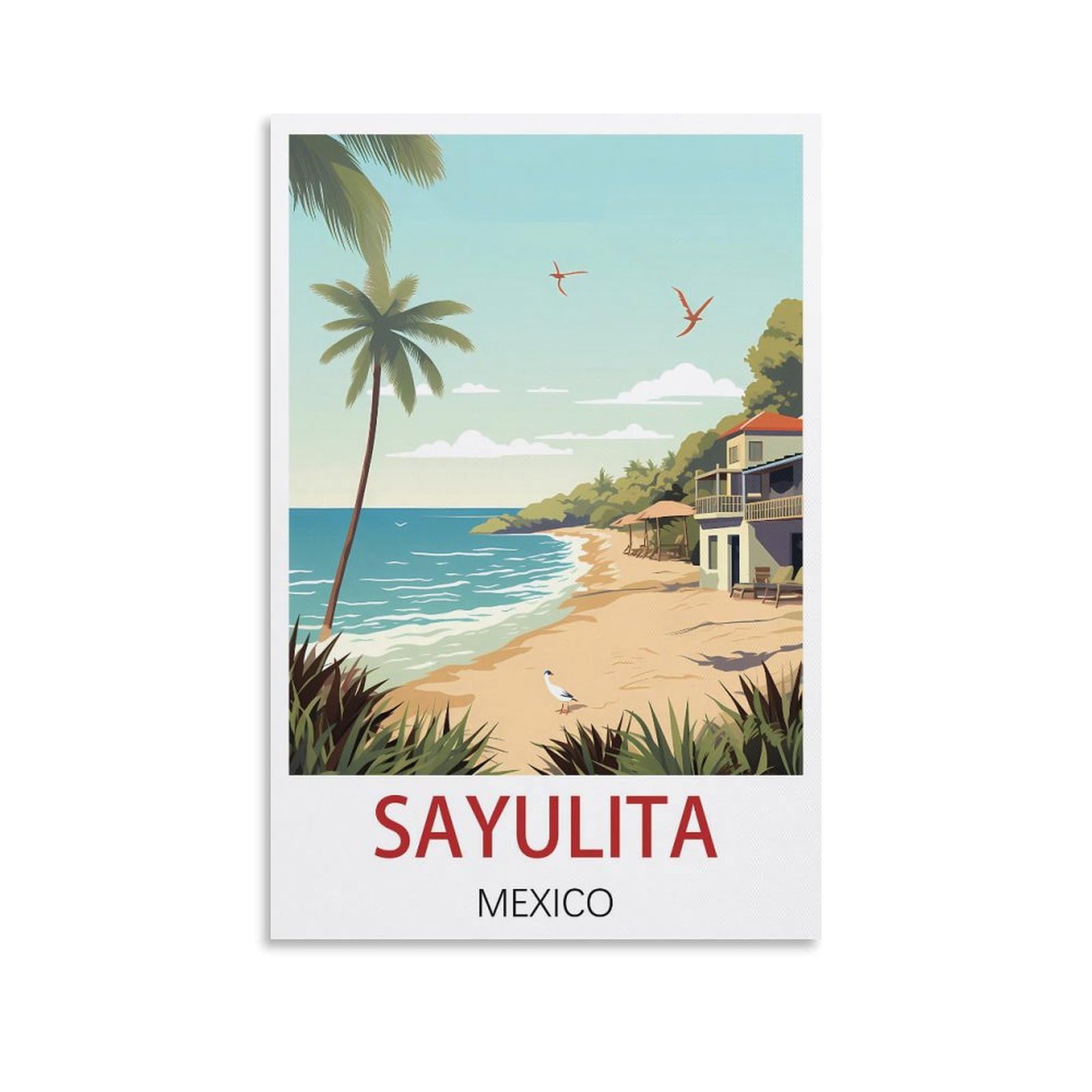 Metal Tin Sign,Sayulita Mexico,Tin Sign Metal Retro Art Wall Poster for Home Club Garden Decor 20x30cm