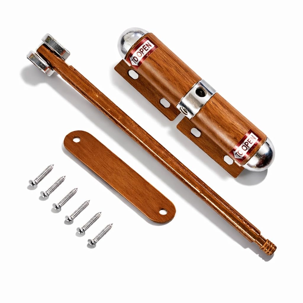 Brown Wooden Finish Capsule Door Closer with No Oil Leakage, 5 Year Warranty, Smooth Auto Close for Wooden, PVC & Interior Doors, Iron Body 2