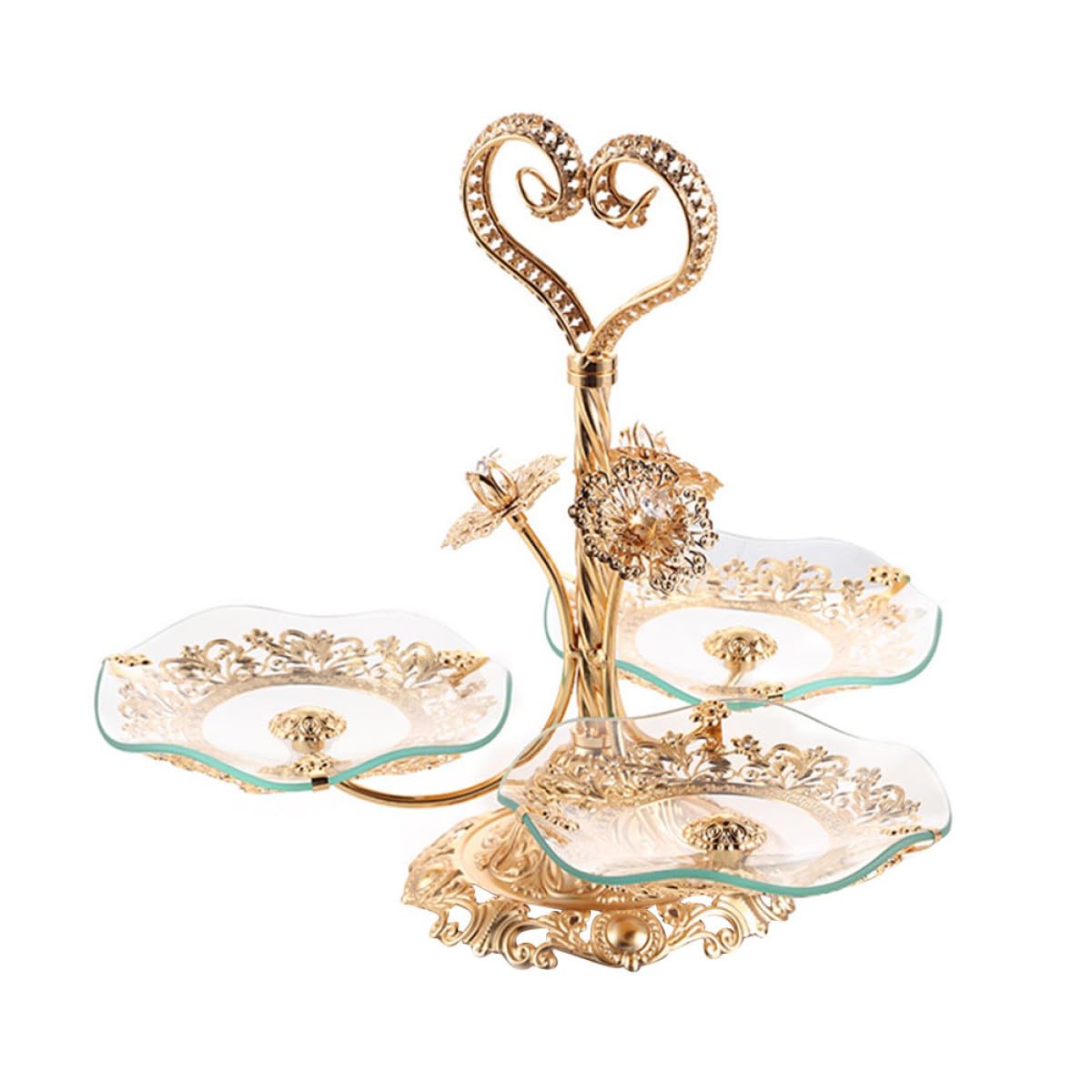 KLerDH Dessert Stand, Creative European Dessert Stand - Toughened Glass Fruit Tray Labor-Saving