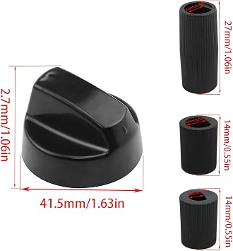 Gas Stove knob Switch Replacement Set Black Universal Control knob Grill knob Replacement, Suitable for Most Stove knobs