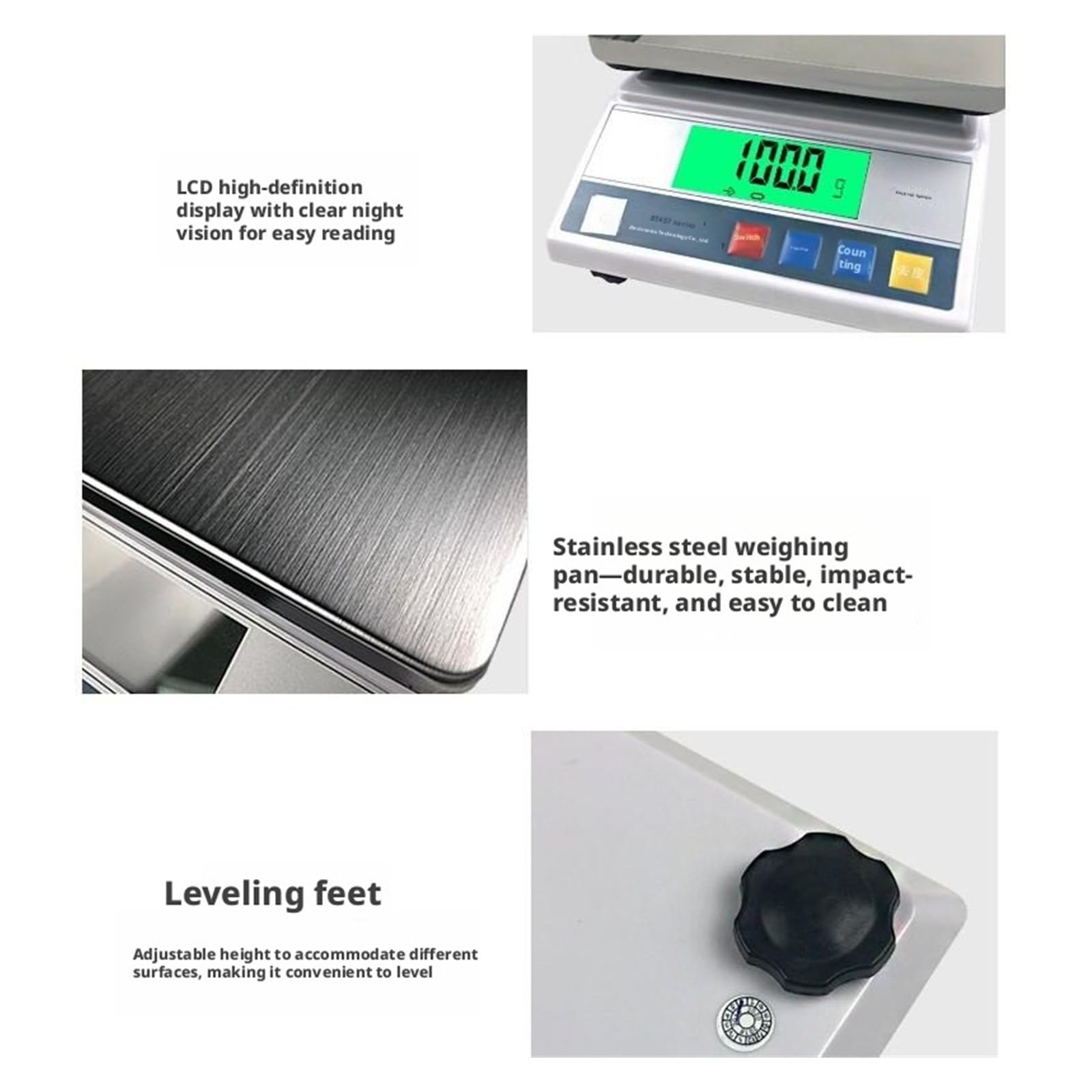 Báscula de mesa electrónica de 0,1g, báscula de cocina LCD Digital, adaptador, balanza de peso, 13 unidades(10kgx0.1g)