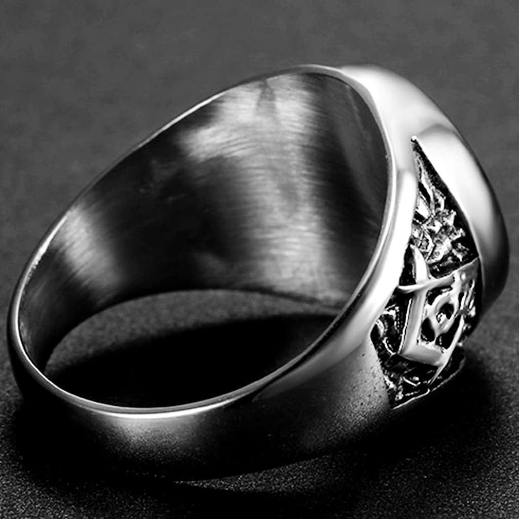 Jude Jewelers Stainless Steel Silver Gold Two Tone Masonic Freemason Signet Ring - Image 2