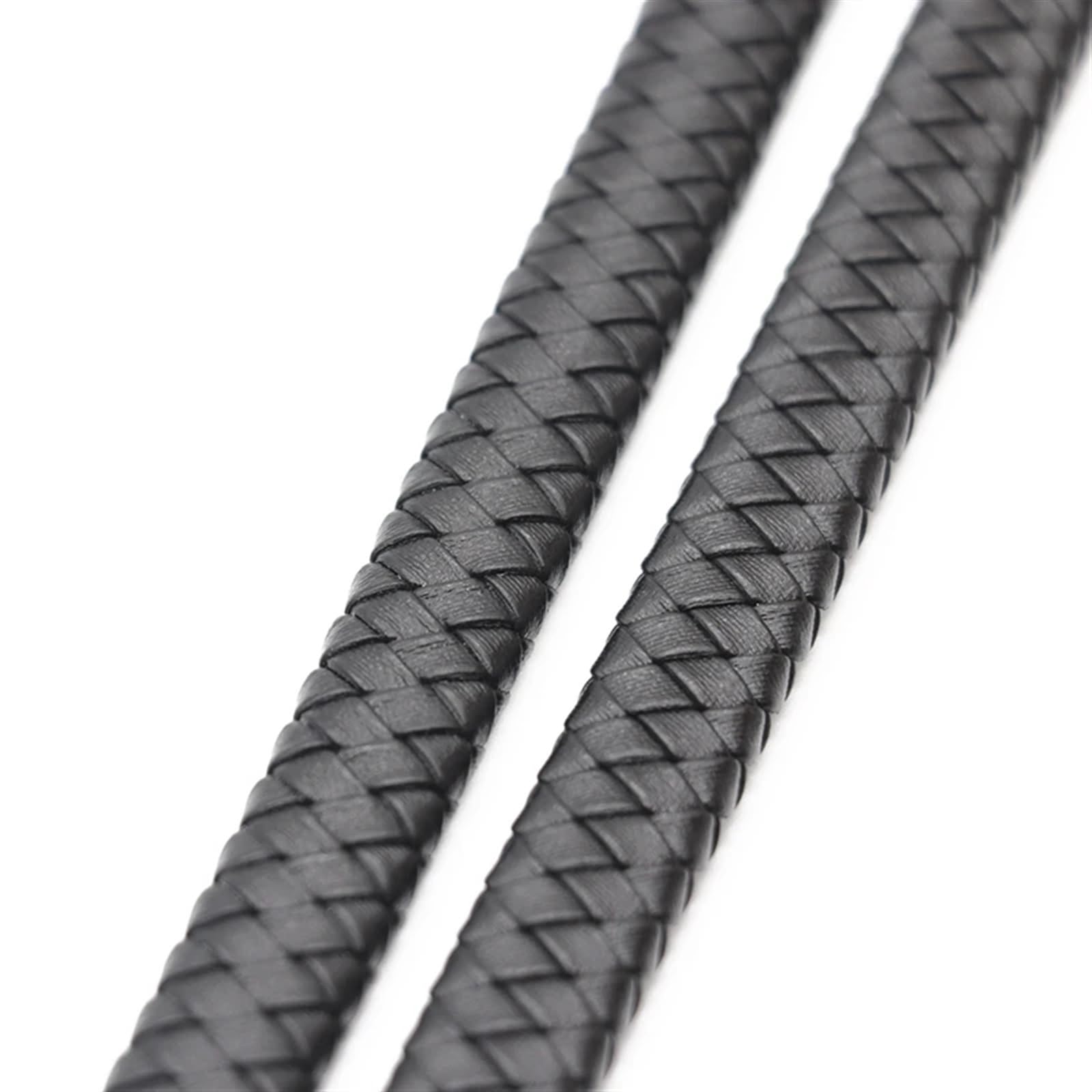 Braided Leather Rope 0.5/1meter Vintage Black Brown Genuine Braided Leather Cords 8mm 10mm 12mm Flat Cord for Bracelet Jewelry Making