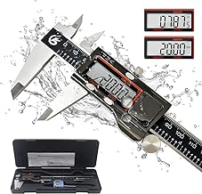 KETOTEK Pied à Coulisse Numérique Électronique, Acier Inoxydable, Professionnel Caliper 150 mm/6 pouces, Micromètre Vernier Mesure de Diamètre, Calibre Profondeur (IP54 étanche)