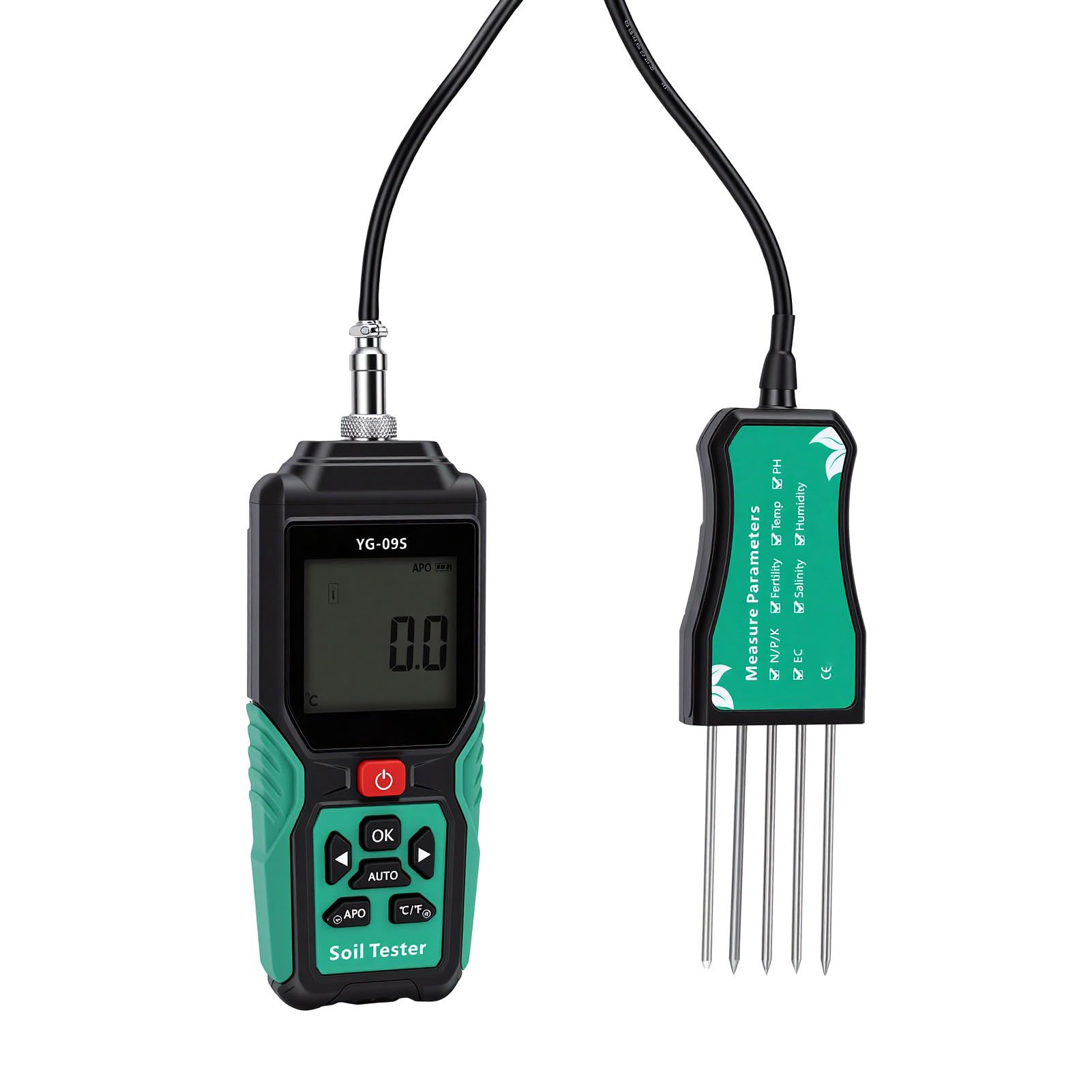Cosiki 9 en 1 Testeur de Sol avec écran LCD, Température et PH
