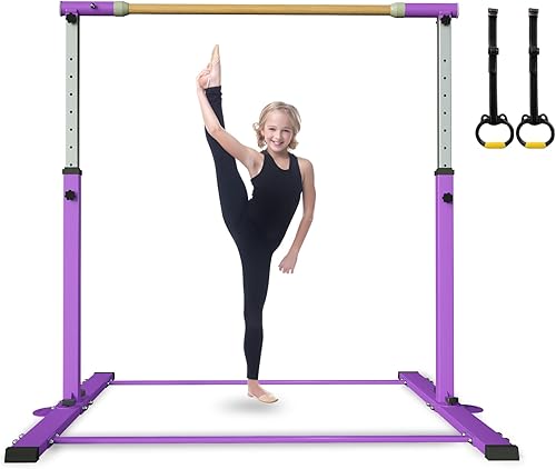 YIintruan Kip Bar de gimnasia, barra horizontal para niños y niñas, altura ajustable de 3 a 5 pies, equipo de gimnasio en casa, ideal para