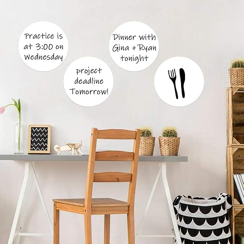 Miniatura 6 de Puntos circulares de borrado en seco, paquete de 12 calcomanías de mesa para pizarra blanca, calcomanías de pared extraíbles para hogar, escuela,