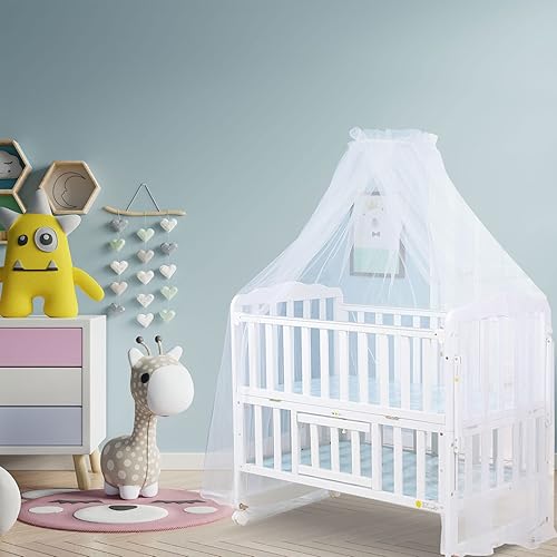 Miniatura 6 de Mosquitera para cuna, universal, 63.0 x 177.2 in, de encaje, decorativa, para cunas, para cunas, malla transpirable para mantener alejados a los