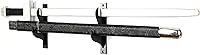 Vista 4 de WANLIAN Soporte de pared para espadas, soporte de pared para espadas, soporte de espada, soporte de exhibición de espada Katana de 2 niveles (negro)