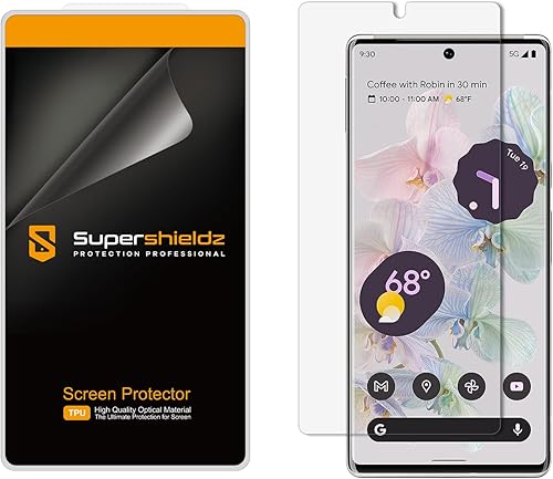 Supershieldz Protector de pantalla diseñado para Google Pixel 6 Pro, protector transparente de alta definición (TPU)