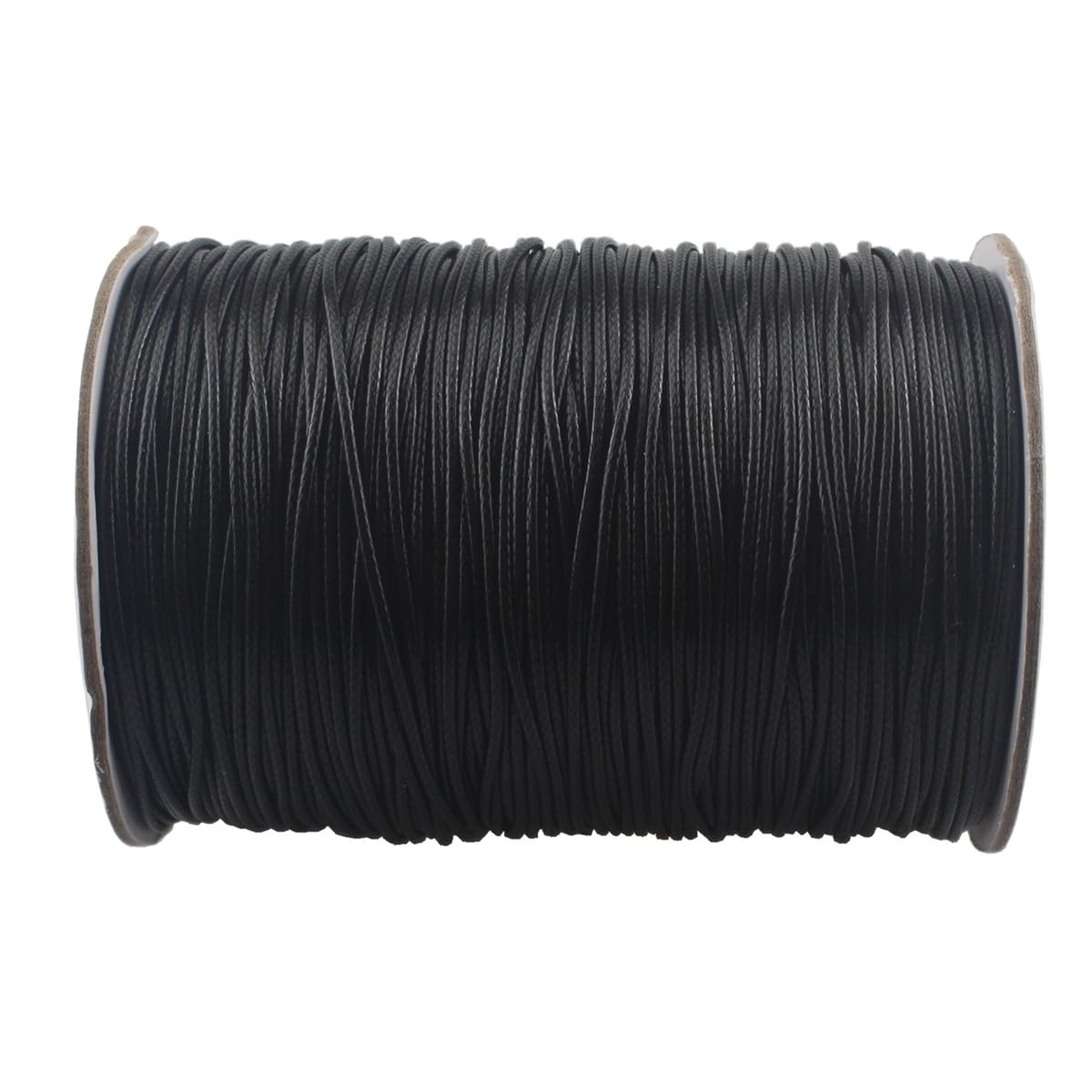 Waxed Polyester Jewelry Making Cord Waxed Beading String with Spool for Craft DIY Thread (Black, 1.0 mm (200 Yards))