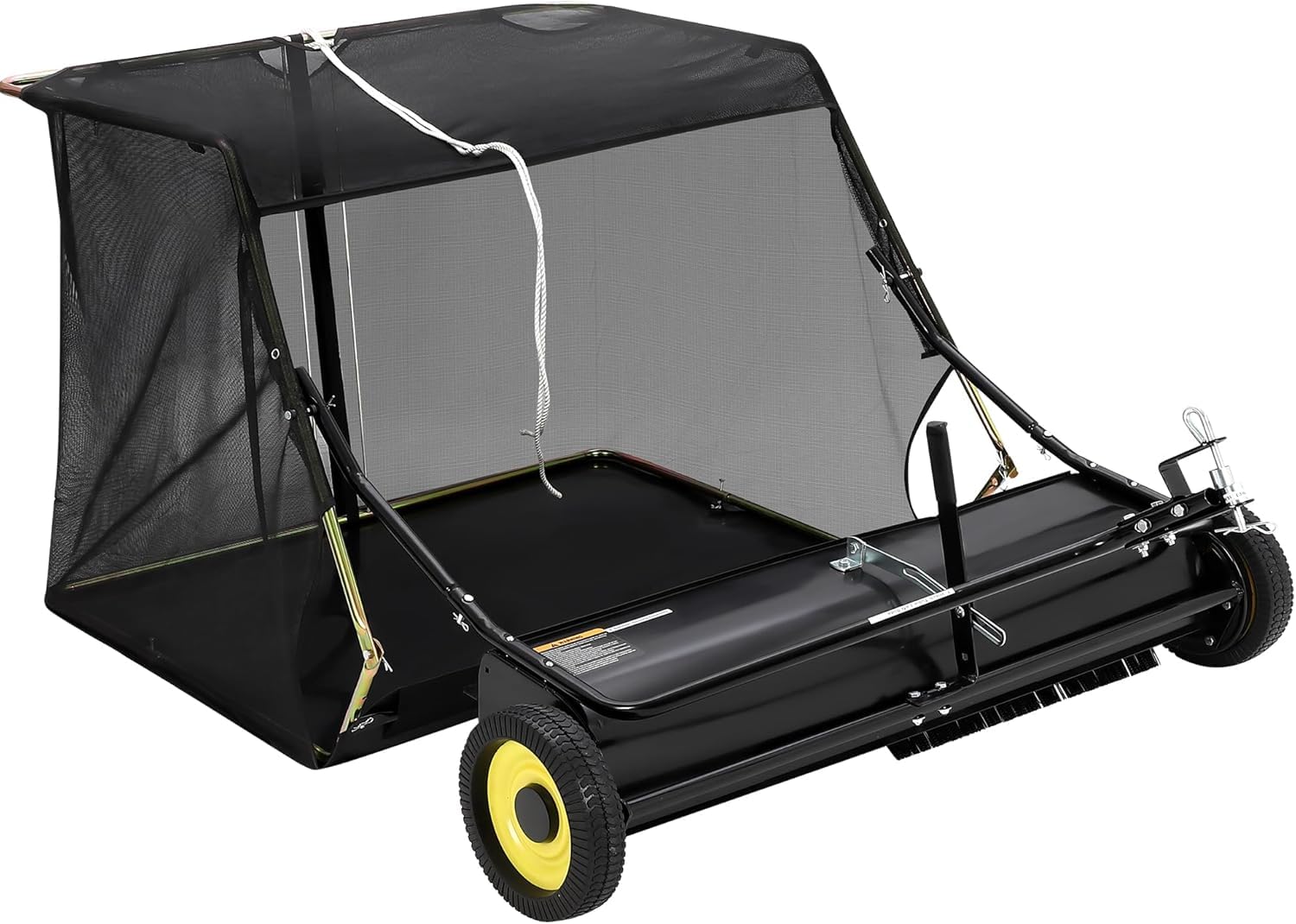 Photo 1 of Garvee 52 in Tow-Behind Lawn Sweeper, 10 in Nylon Brushes, Universal Tractor/ATV Hitch, Never-Flat Wheels, Adjustable Height, Ideal for Leaves, Grass & Debris