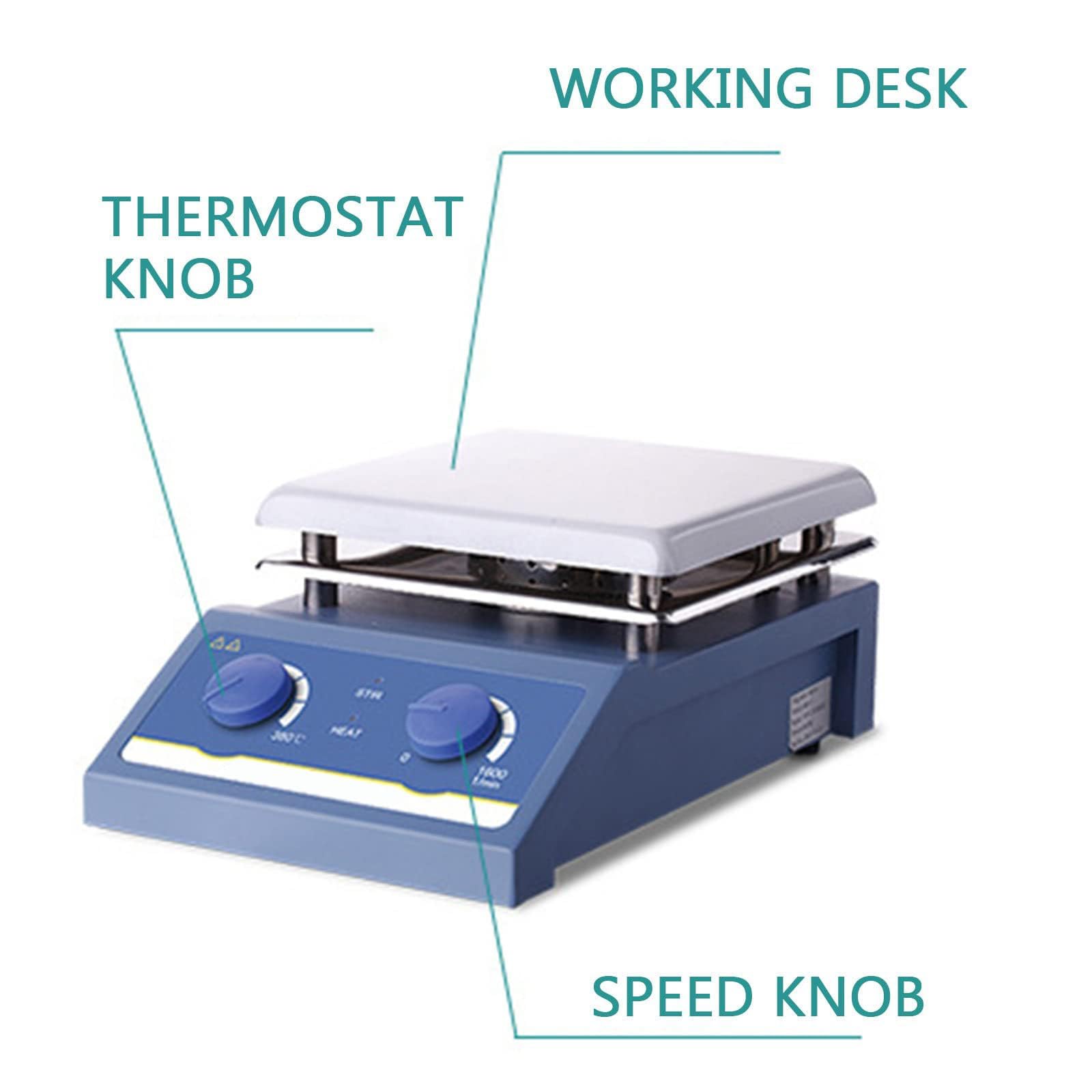 Agitador magnético con calefacción de 3L, agitador de líquido de laboratorio de 500W, rango de velocidad: 0-1600RPM, calentamiento a temperatura constante, mezclador magnético con barra agitadora,Blue