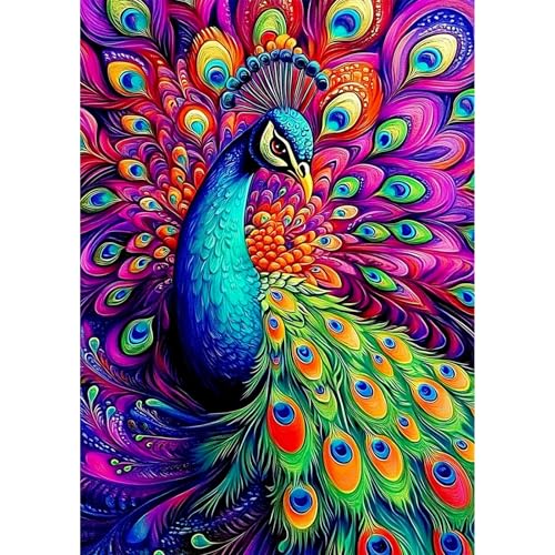 Kit d'art diamant paon pour adultes de 30x40 cm, peinture diamant 5D DIY
