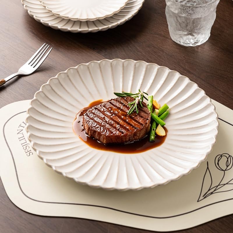 Pratos Plato de cerámica con Estampado crisantemos; Plato Carne; Pasta; Llano Estilo Occidental Vajilla(L)