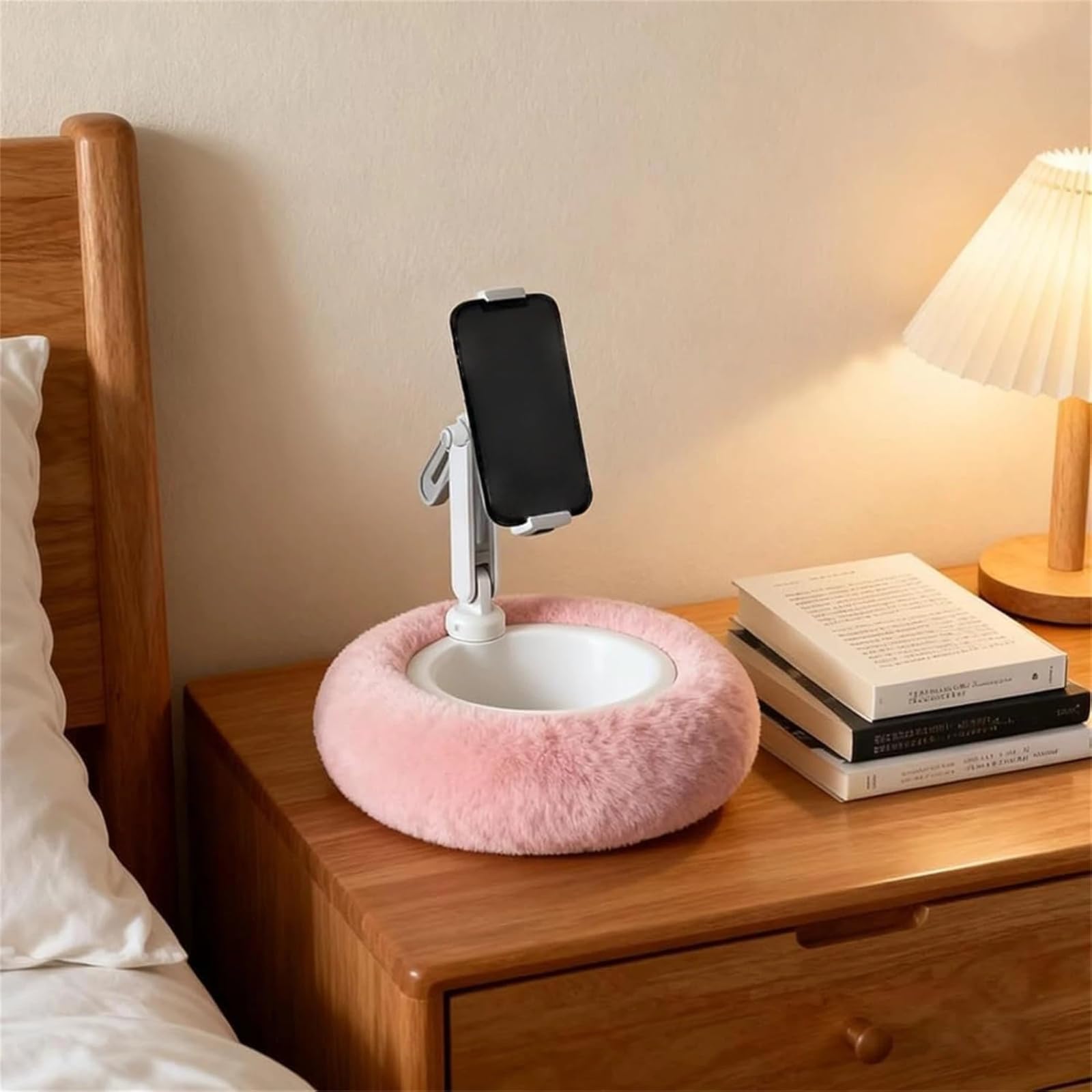 Cuscino in peluche Lazy Phone Staffa morbida delicata sulla pelle regolabile supporto per telefoni e tablet a letto e divano