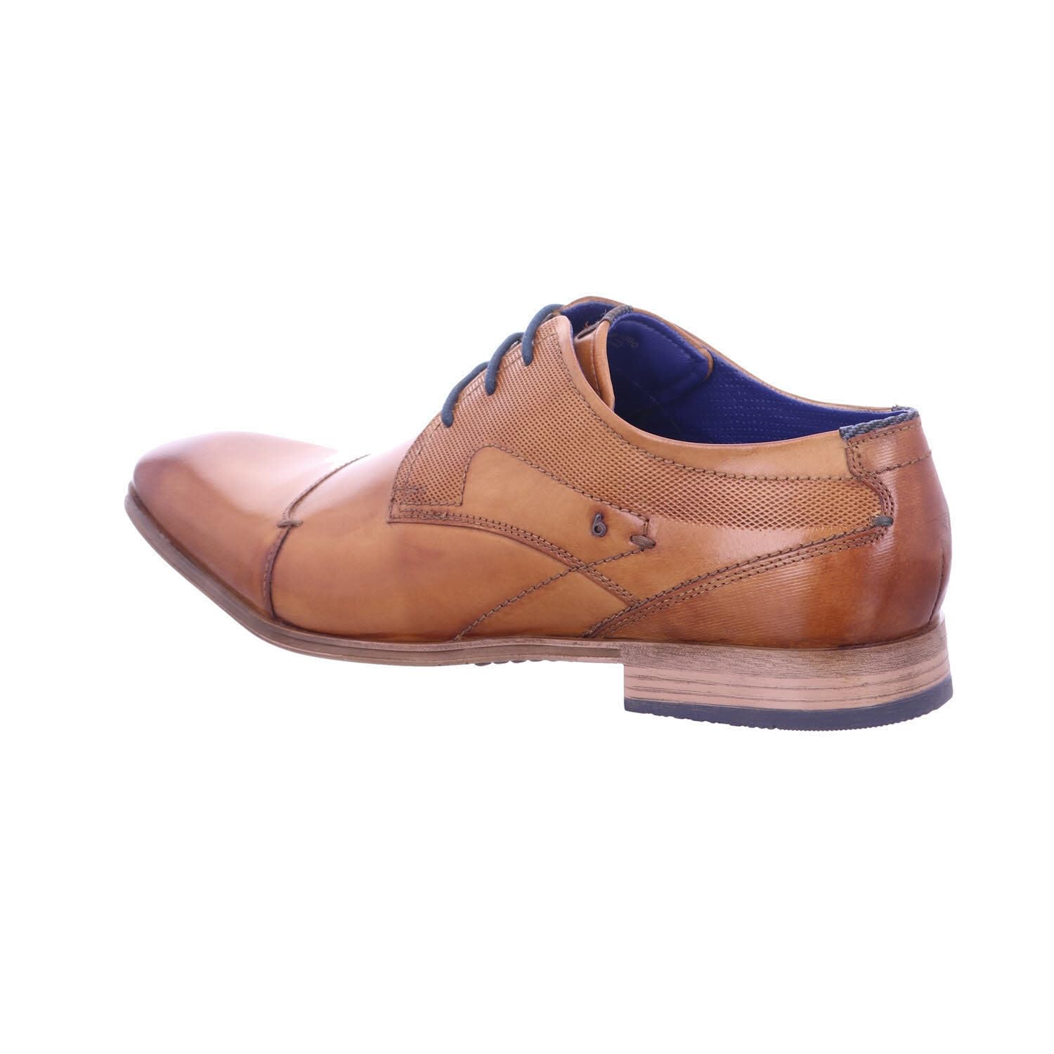 bugatti Scarpa Bassa Business In Pelle, Derby Con Punta Incrociata E Linee Eleganti, Scarpe Stringate Derby Uomo, Cognac, 44 EU