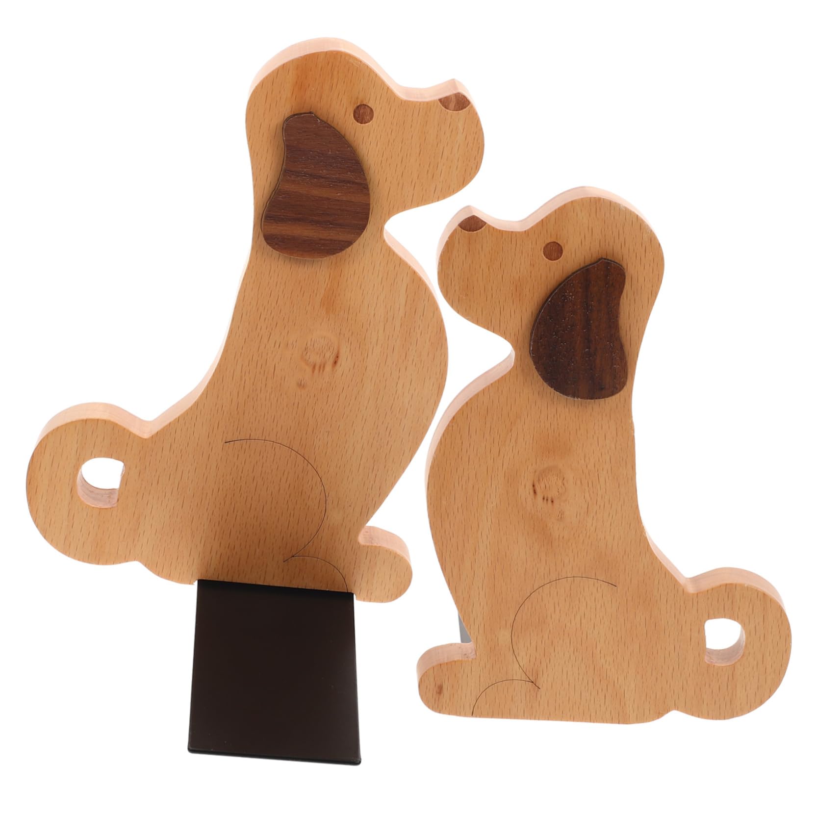 Support Bureau Décoratif Bois x2 Chiot pour Organiser Documents