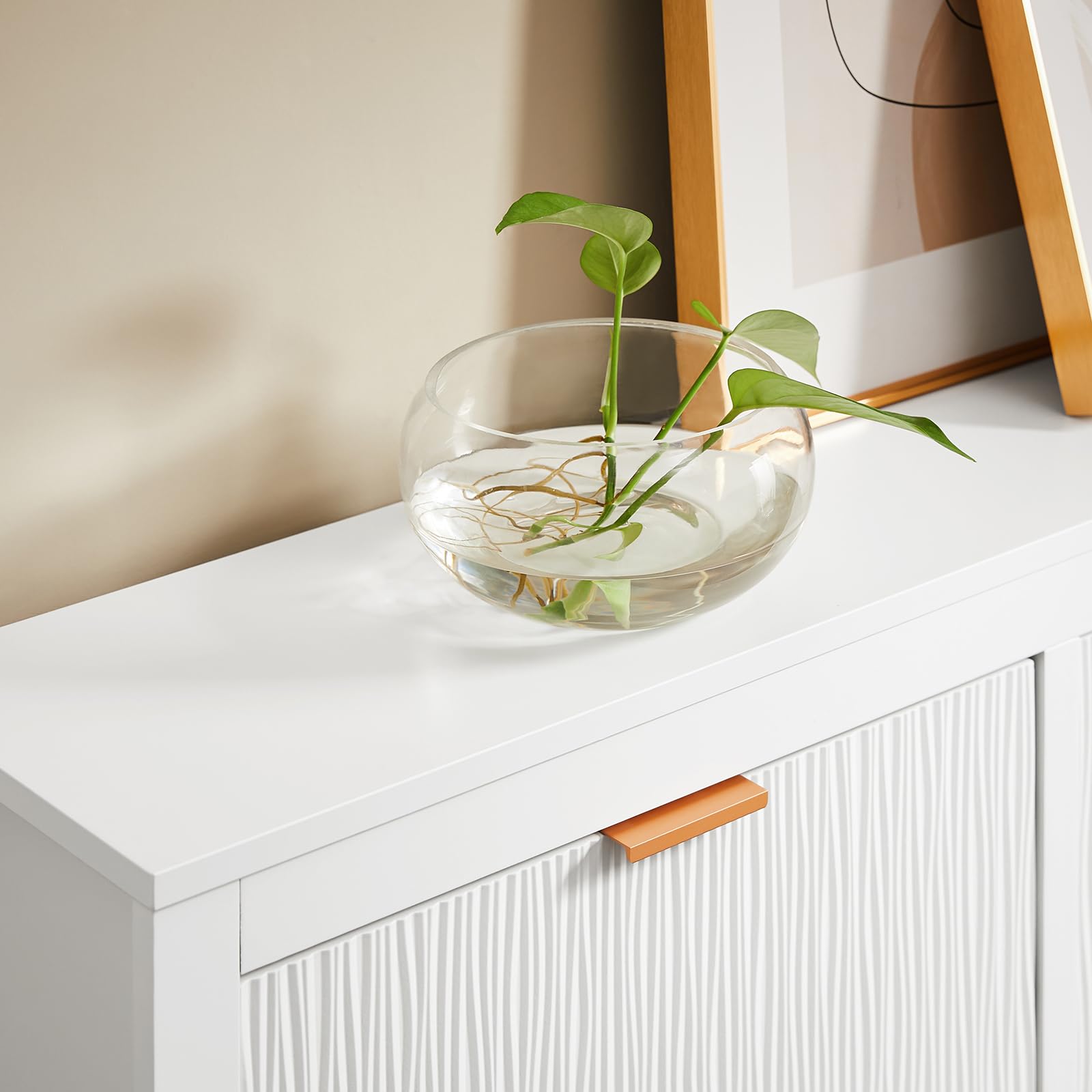 SoBuy Zapatero Entrada Recibidor - Mueble Zapatero Estrecho Blanco 4 Solapas de 2 Niveles para Pasillo Estrecho y Recibidor, Diseño Compacto y Elegante, MDF E1 104x23x82cm FSR186-II-W