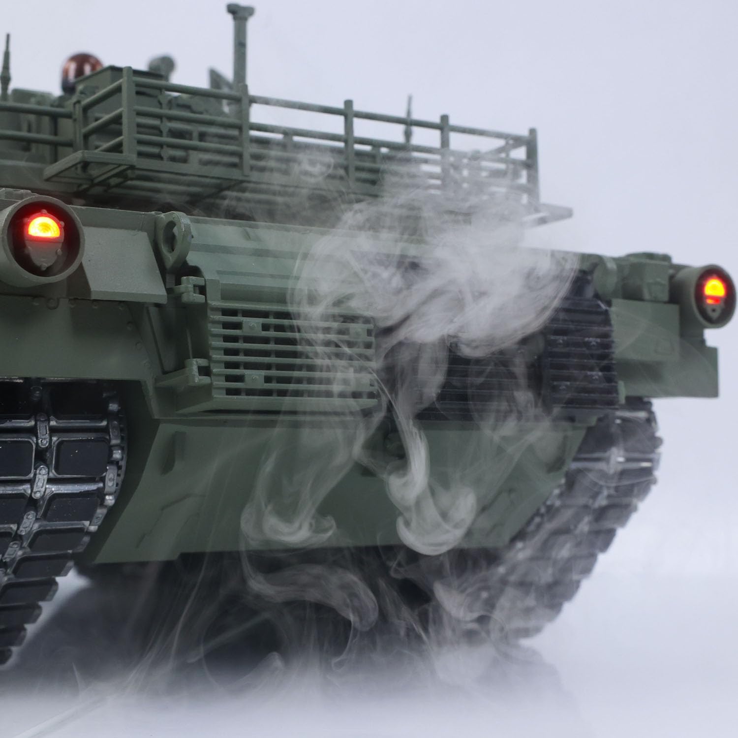 TUSK I Toucan 1:16 Metal M1A2 Abrams RC Tank 360 Turret Rotation IR Barrel Elevation Recoil Dual Smoke Units Electric Periscope,Green for Ages 18+
